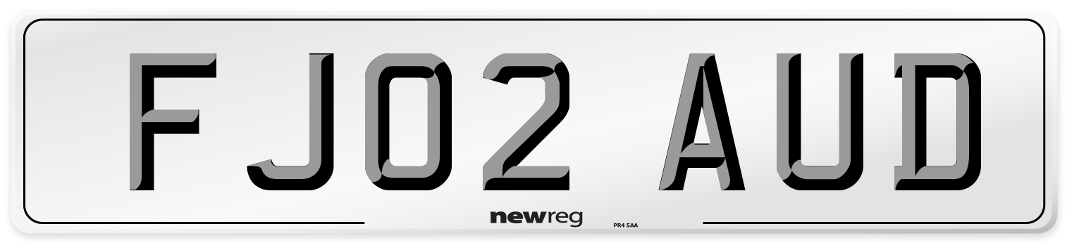 FJ02 AUD Number Plate from New Reg